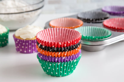 Fox Run Polka Dot Bake Cup Set, 3.75 x 3.75 x 1.25 inches, Multicolored,8115,300