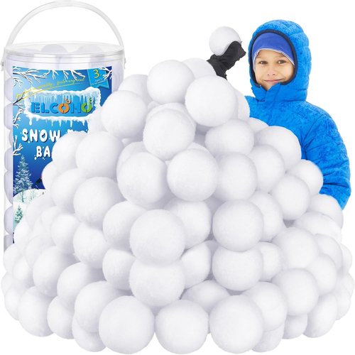 Elcoho 200-Piece 2-Inch Fake Snowballs - Perfect for Indoor Winter Snowball Fight Games