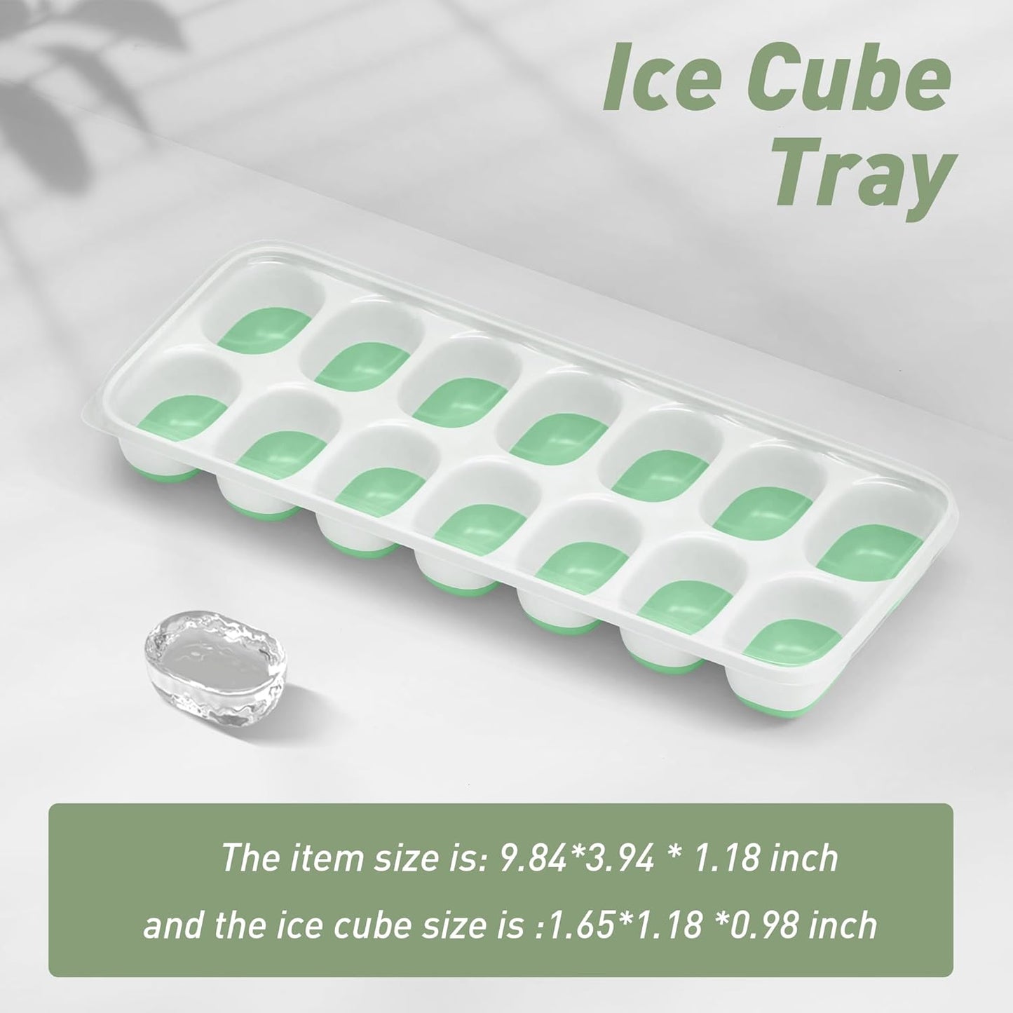 Skiennix Ice Cube Tray - 4 Pack Durable Stackable Trays with Removable Lids | Easy-Release Design for Cocktails & Coffee