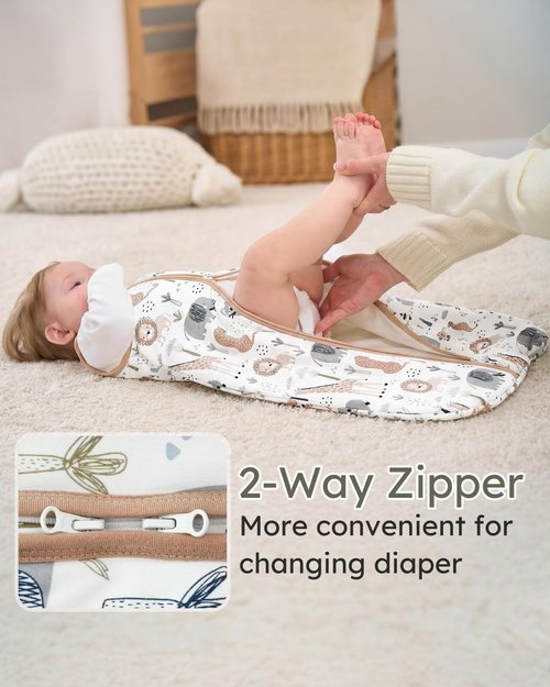 Yoofoss Baby Sleep Sack 18-24 Months, 1.5 Tog Baby Wearable Blanket with 2-Way Zipper, 100% Cotton Organic Fabric Winter Infant Sleeping Sack, Warm Soft Comfy