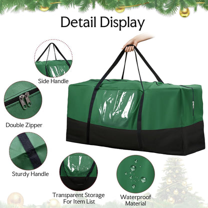 Skiennix Christmas Tree Storage Bag - Fits Up to 10 Ft Tall Trees | Heavy-Duty 600D Oxford Material with Dual Zipper & Transparent Pocket