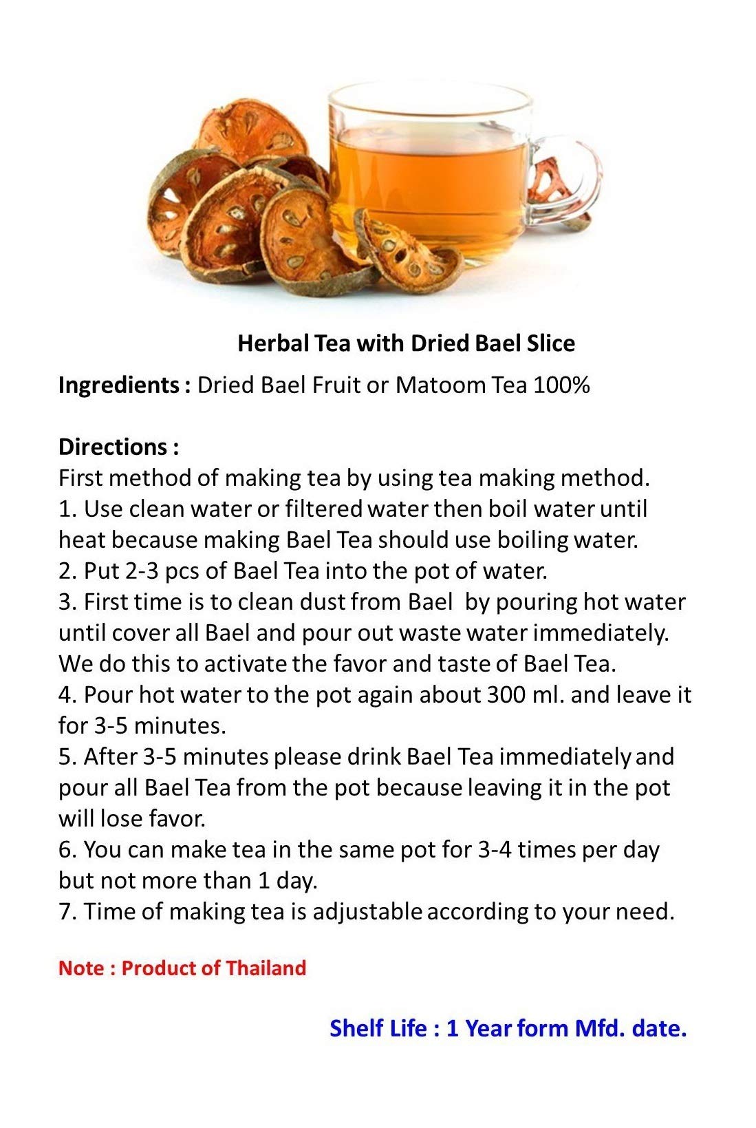 Herbal Tea with Dried Bael Slice, 300 g /10.5 oz