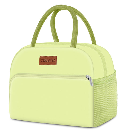 Coobiiya Lunch Bag Women, Lunch Box Lunch Bag for Women Adult Men, Small Leakproof Cute Lunch Tote Large Capacity Reusable Insulated Cooler Lunch Container for Work/Office/Picnic/Travel-Mint Green