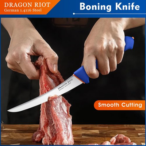 DRAGON RIOT Premium Butcher Knife Set for Meat Cutting BBQ Brisket Meat Trimming Knife - Stainless Turkey Carving Knife