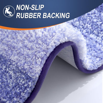 OLANLY Bathroom Runner Rug - Extra Soft Microfiber Mat with Rubber Backing | Quick Dry, Washable, 47x20, Blue-Violet
