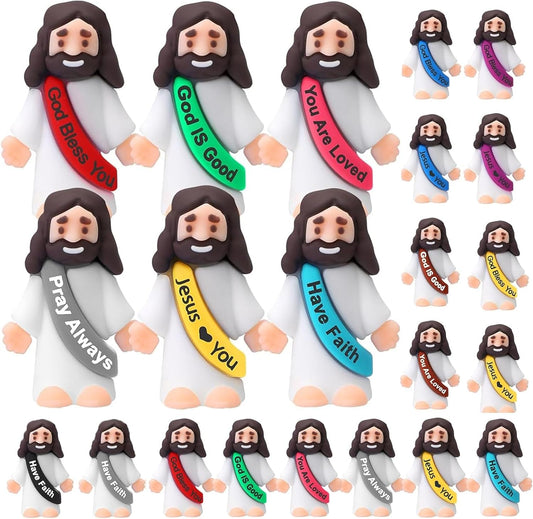 Bememo Mini Jesus Figures - 25 Pcs Original Design Toys for Sunday School & Baptism Gifts