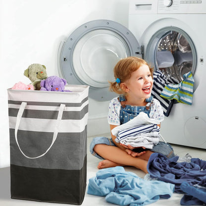 Skiennix 75L Large Laundry Basket - Waterproof Collapsible Hamper with Extended Handles | Ideal for Bedroom, Bathroom, and Dorm Use