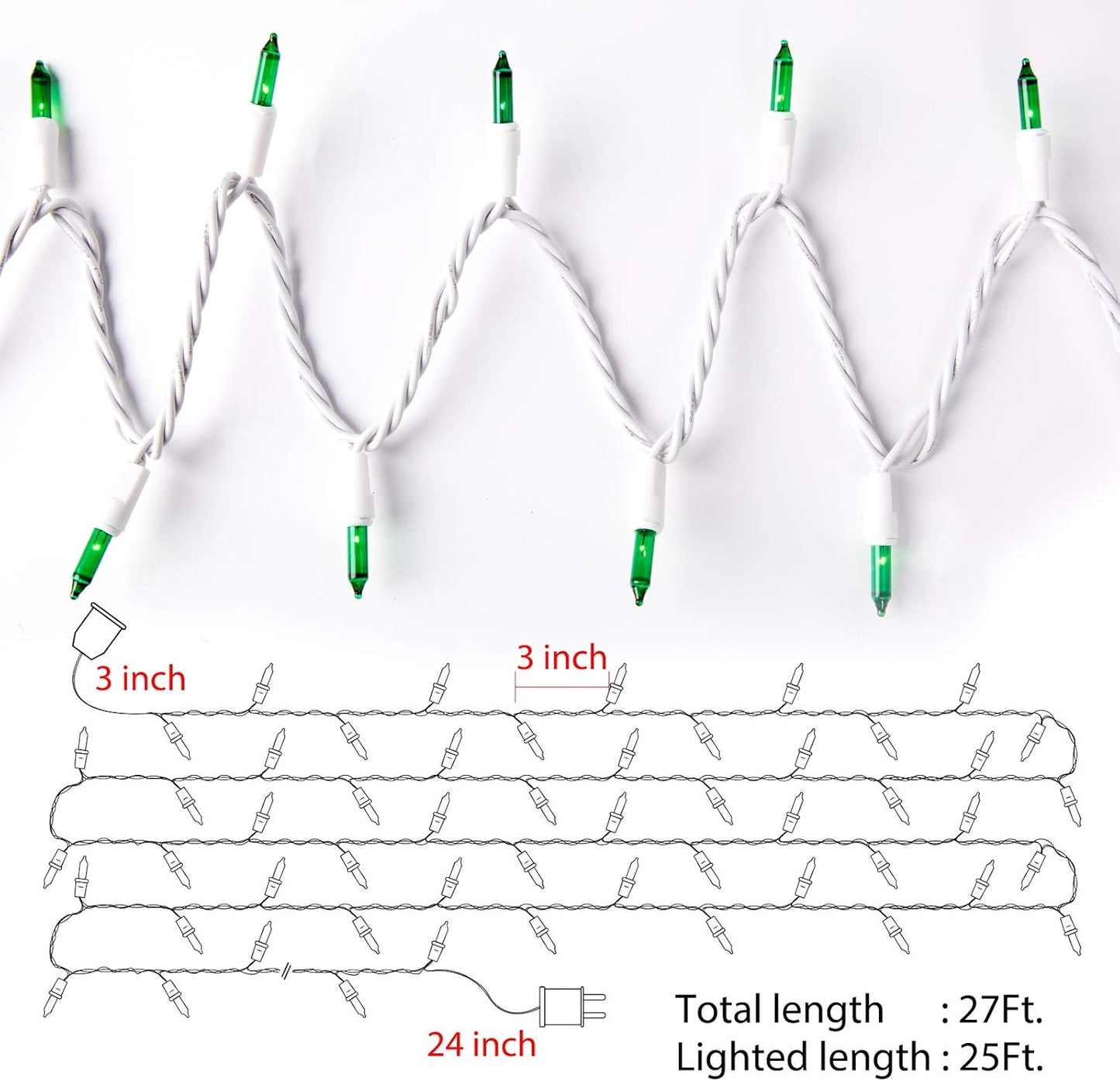 Minetom St. Patrick's Day Mini String Lights - 100 Count 27 Feet Waterproof Green Fairy Lights for Indoor/Outdoor Decor