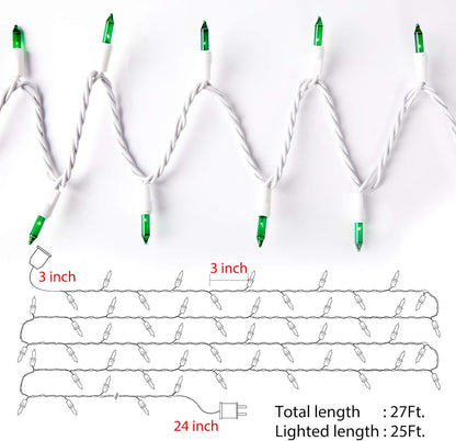Minetom St. Patrick's Day Mini String Lights - 100 Count 27 Feet Waterproof Green Fairy Lights for Indoor/Outdoor Decor