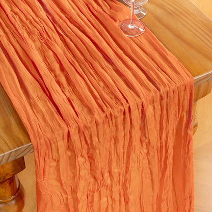 Orange Cheesecloth Table Runner - 6 Pack Boho Gauze Decor for Spring & Easter | 120 Inches