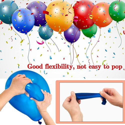 68Pcs Blue and White Balloon Kit - 12 Inch Confetti & Pearl Balloons for Birthday, Wedding, Baby Shower