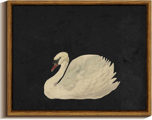 VIYYIEA Vintage Canvas Wall Art - Graceful Swan Painting for Rustic Bathroom & Farmhouse Decor | 16x20 Inches