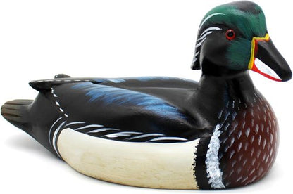 CVHOMEDECO Wild Duck Figurine - Hand Engraved & Painted Farmhouse Decor | 12 Inch Mallard Accent