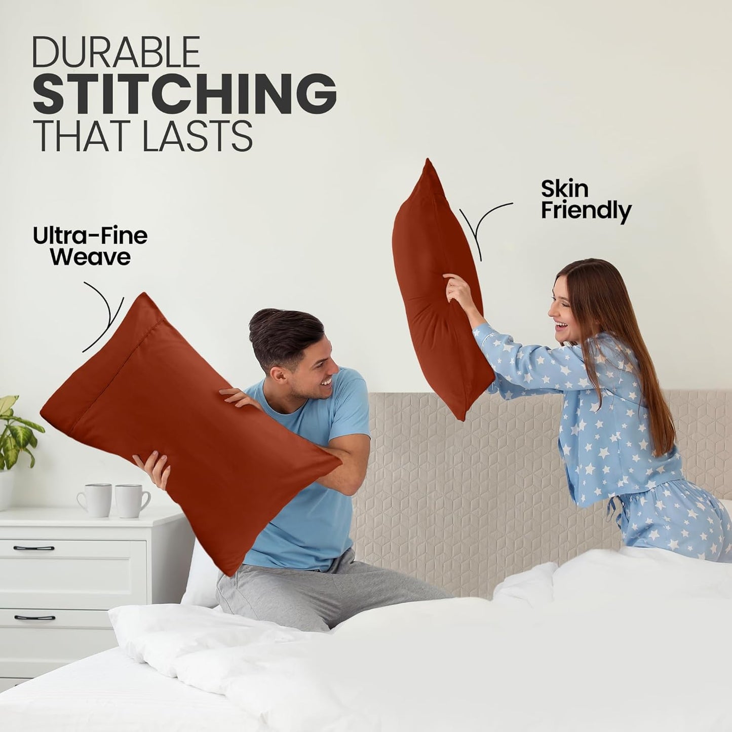 Utopia Bedding Queen Pillow Cases | Soft Brushed Microfiber - 2 Pack, Envelope Closure, 20 x 30 Inches (Orange)