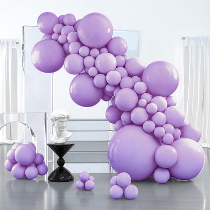 PartyWoo Lavender Balloons - 127-Piece Pack in Light Pastel Purple | Perfect for Baby Showers & Birthday Parties