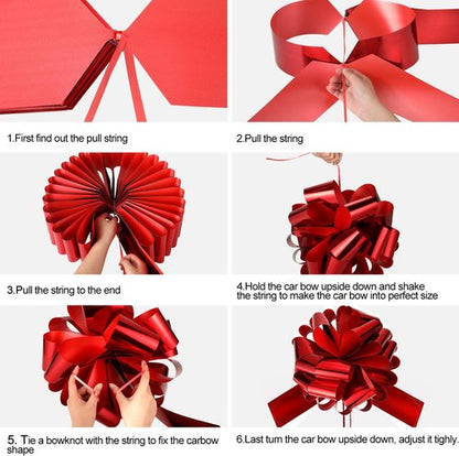 Happy Birthday Big Car Bow - Large Gift Wrapping Decoration for Parties | 20 Inches, Red