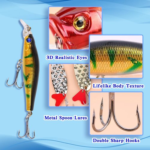 Lihome Fishing Advent Calendar 2026 - 24-Day Lure Set for Men, Boys & Dads | Freshwater & Saltwater Fishing