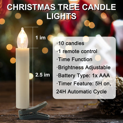 **Regine Switzerland Flameless LED Clip Candles - Battery Operated with Remote Timer | 10-Pack for Holiday Décor**