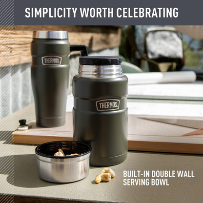 THERMOS Stainless King Vacuum-Insulated Food Jar - 24 Ounce Capacity, Matte Steel Finish