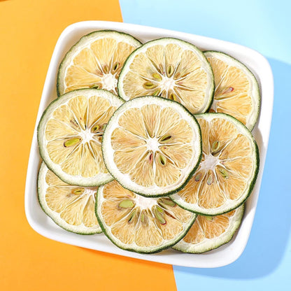 Dried lemon slices 3.88oz Sliced Green Lemon Cold brewing tea Hot drink green lemon dried tea Lemon Tea 110g