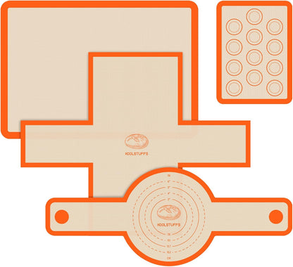 Silicone Baking Mat Set - Reusable Non-Stick Food Safe Mats for Cookies & Bread | Oven Safe