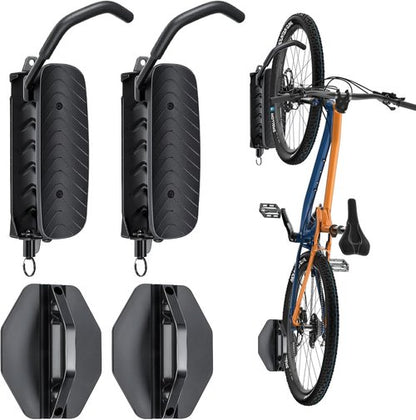BYHUME Bike Rack | Space-Saving Vertical Wall Mount with 150° Swivel - Holds Up to 66lbs, Easy Install, 2 Pack