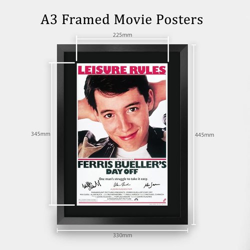 HWC Trading Ferris Bueller's Day Off Autographed Picture - 16" x 12" Framed Movie Memorabilia