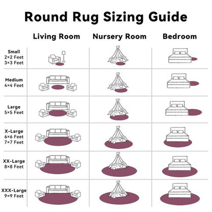 OLANLY Burgundy Round Rugs for Bedroom - Machine Washable, 4 ft Circle Area Rugs for Living Room, Soft and Fluffy Shaggy Carpet for Teen Girls and Boys, Nursery Rooms, Dorms, Home Decor Aesthetic