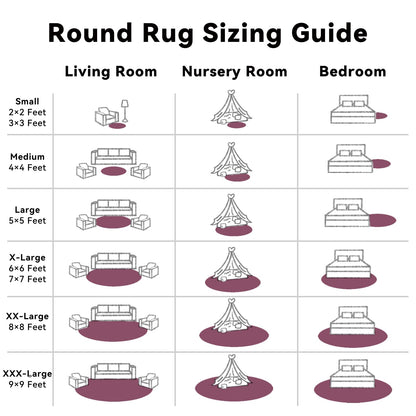 OLANLY Burgundy Round Rugs for Bedroom - Machine Washable, 8 ft Circle Area Rugs for Living Room, Soft and Fluffy Shaggy Carpet for Teen Girls and Boys, Nursery Rooms, Dorms, Home Decor Aesthetic