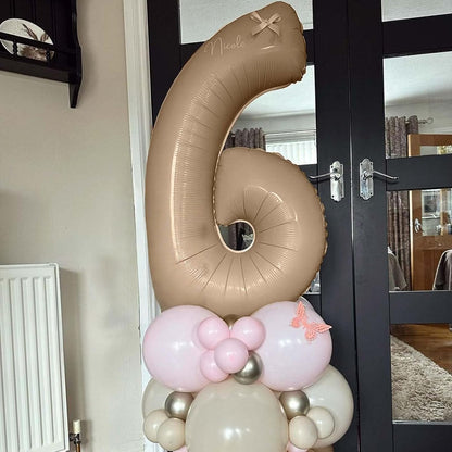 Regine Switzerland 40-Inch Number 7 Balloon - Giant Self-Inflating Apricot Foil for 7th Birthday & Baby Shower Decor