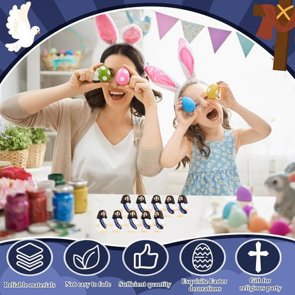 Bememo 25 Pcs Little Jesus Figures, Mini Jesus Loves You Figures, Original Design Multicolor Tiny Easter Figurines to Hide and Seek Religious Gifts for Easter Egg Stuffers(Navy Blue)