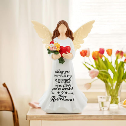 Skiennix Angel Figurine - 7.1" Retirement Gift for Women | Happy Retirement Card & Home Decor