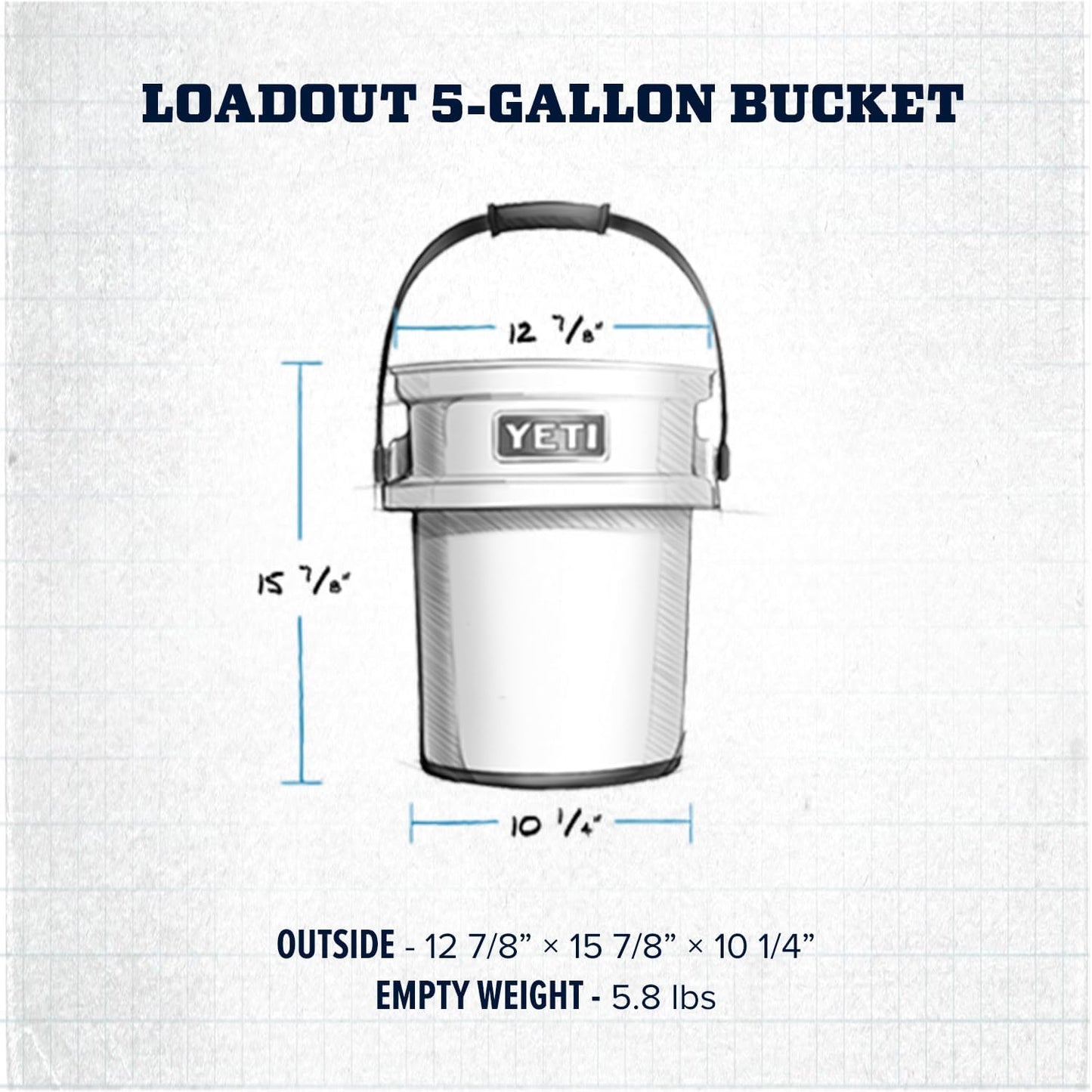 YETI Loadout 5-Gallon Bucket, Impact Resistant Fishing/Utility Bucket