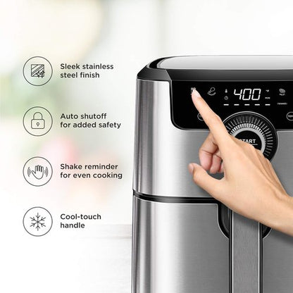 CHEFMAN Air Fryer - 4.5 Qt Healthy Cooking with Dual Control, Nonstick Basket & 60-Minute Timer