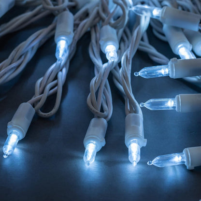 YULETIME LED Christmas Lights - 100 Count Cool White String Lights, 33 ft Commercial Grade