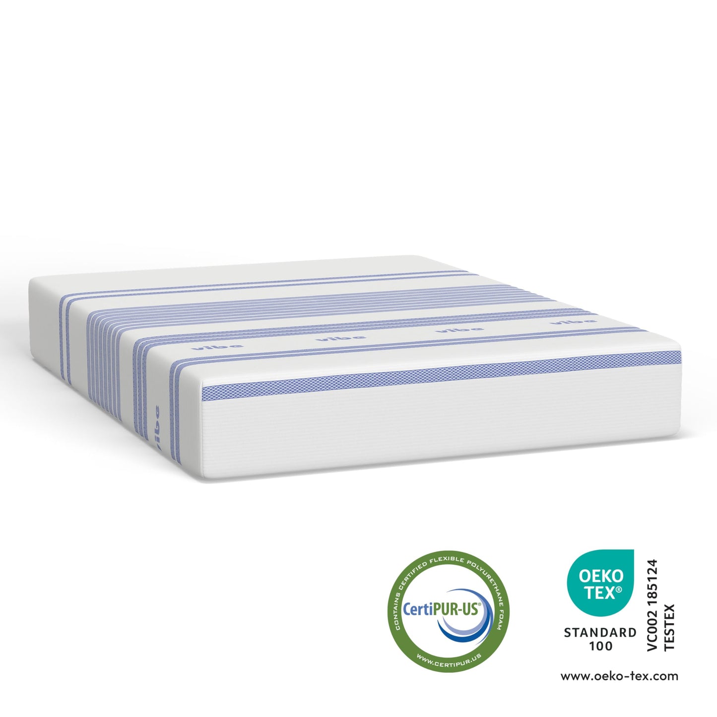 Vibe Gel Memory Foam Mattress, Fiberglass Free 10-Inch CertiPUR-US Certified Bed-in-a-Box, Queen, White