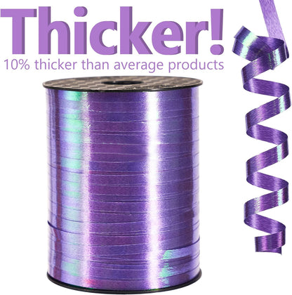 PartyWoo Purple Curling Ribbon - 500 Yards of Lavender Holographic String for Crafts & Gift Wrapping