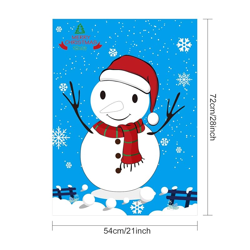 Pin the Nose on the Snowman Christmas Party Game - Variation: Snowman
