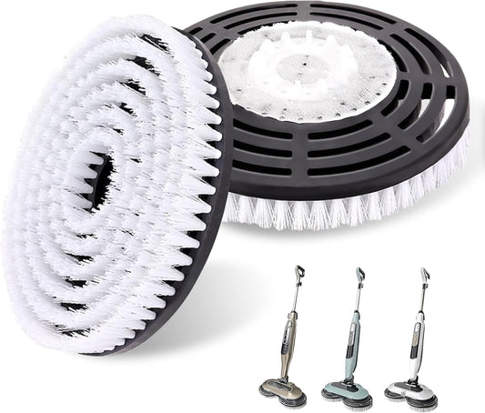 Shark Upgraded Steam Mop Pads - Replacement Brush Heads with Scrubbing Bristles | Deep Clean Hardwood & Tile Floors | Fits S7000 Series & More - 2 Pack