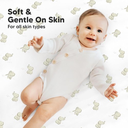 Elly Mini Crib Sheets - 2-Pack Fitted Organic Cotton Playard Bedding, Soft & Breathable 38x26