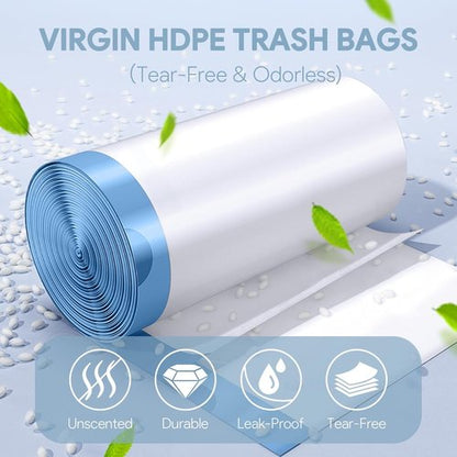 4 Gallon Trash Bags by [Brand Name] - Tear-Free Drawstring Garbage Liners | Unscented White, 80 Count