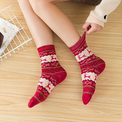 Skiennix Casual Crew Socks - Ultra Soft & Breathable Comfort | 5 Pairs for All Season Wear