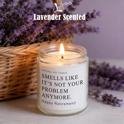 Retirement Gifts for Woman Men, Happy 2026 Retirement Candle, Funny Retired Farewell Gifts for Coworkers, Teacher, Nurse, Boss, Friends - Lavender Scented (7oz)