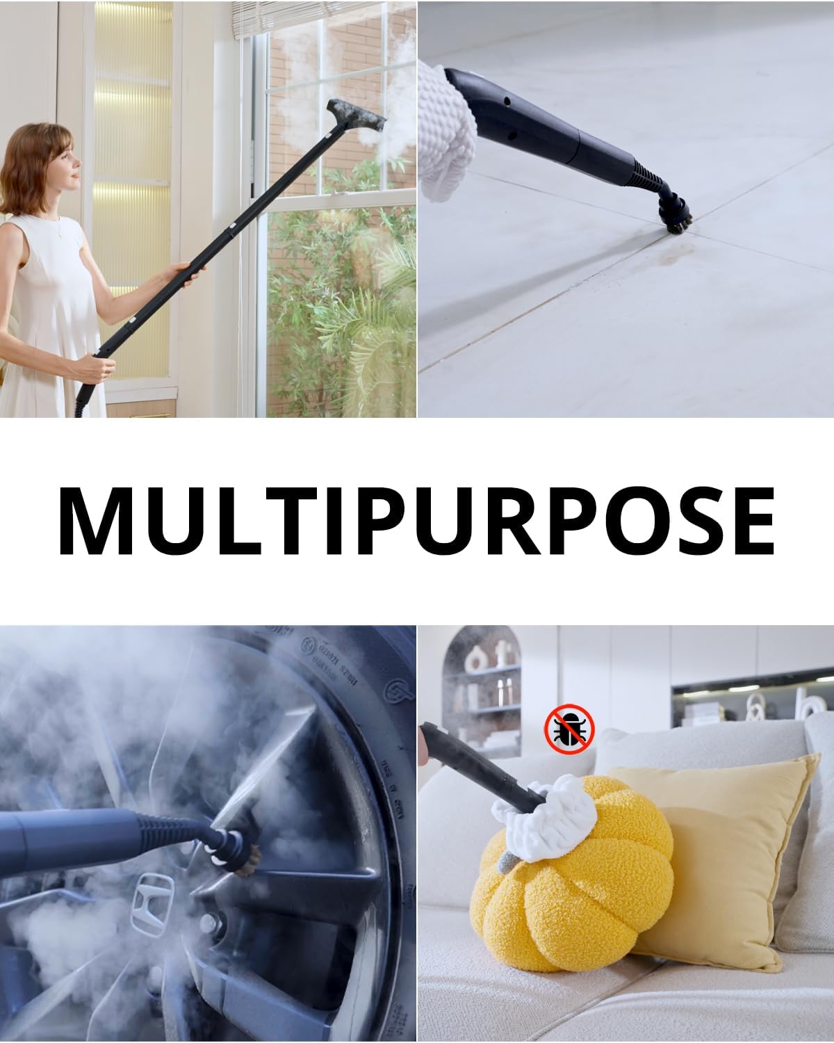 Skiennix Steam Cleaner - Fast 40s Heating with 0.66Gal Tank | 21 PCS Kit for Home & Car Cleaning