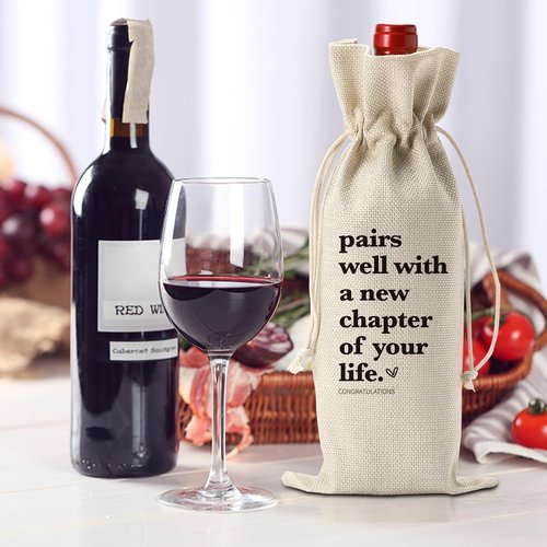 Funny New Chapter Wine Bag Card Set Coworker Leaving Gifts for Women Men Farewell Gifts for Coworkers Goodbye gifts for Friends Retirement Going Away Card for Coworker