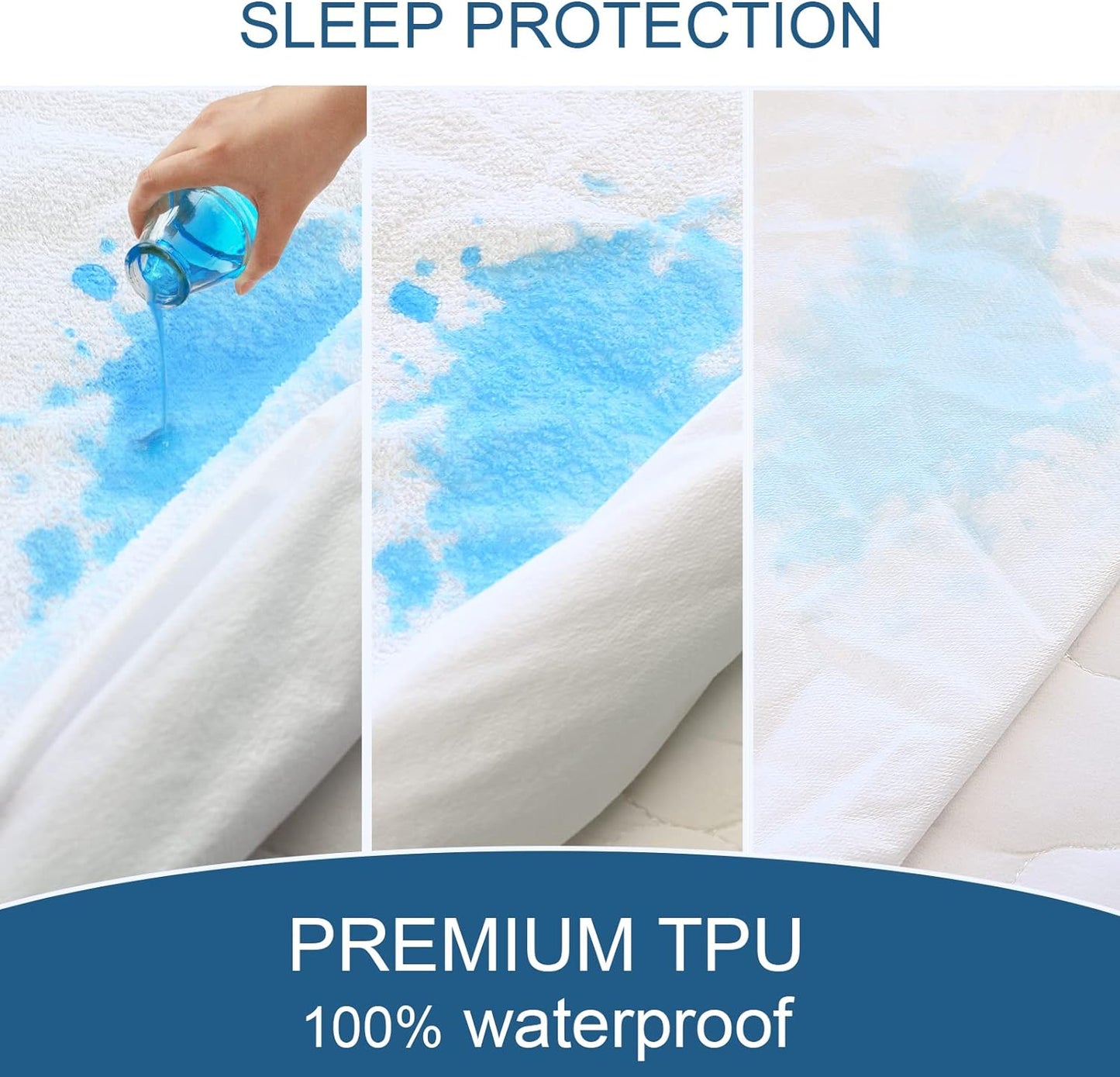 Twin Mattress Protector Waterproof Soft & Breathable Terry, Noiseless Twin Mattress Cover Fitted Sheets up -14'' Mattress Protector for Kids Bed Cover Mattress Pad Protecor Machine Wash