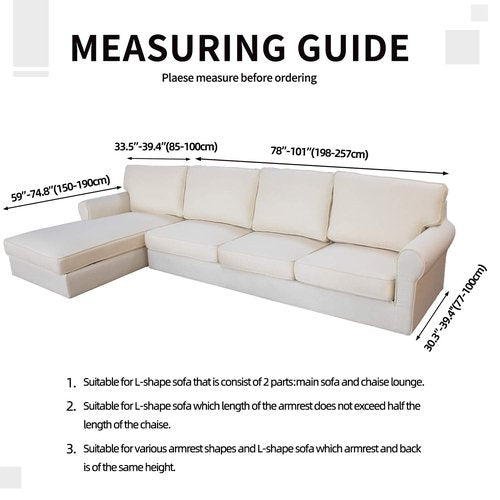 Easy-Going Stretch Sofa Slipcover 2 Pieces L-Shaped Cover Sectional Couch Cover for Living Room Jacquard Fabric Chaise Lounge Slipcover with Elastic Bottom for Dogs Kids Pets(X-Large Dark Gray)