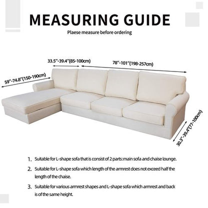 Easy-Going Stretch Sofa Slipcover 2 Pieces L-Shaped Cover Sectional Couch Cover for Living Room Jacquard Fabric Chaise Lounge Slipcover with Elastic Bottom for Dogs Kids Pets(X-Large Dark Gray)