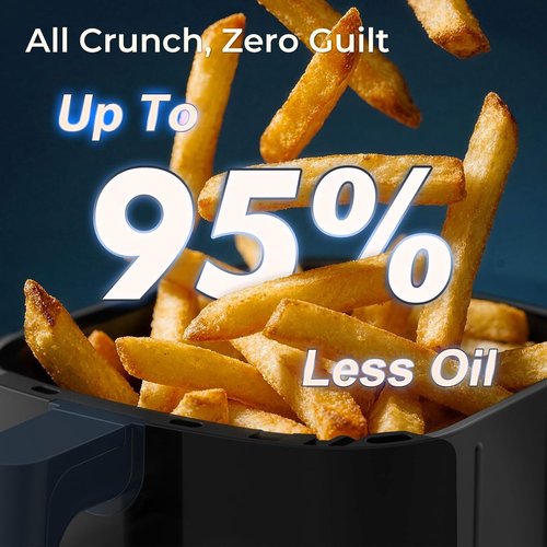 Fullwill 6QT Air Fryer - 12-in-1 Multi-Function Cooking with Viewing Window & Nonstick Basket - Blue