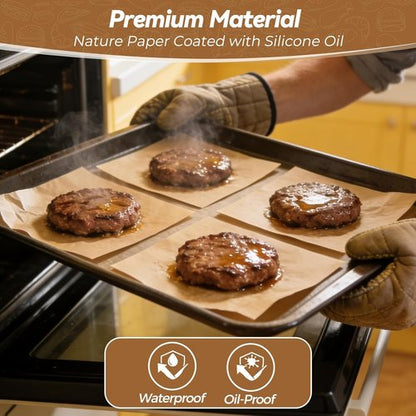 Heavy Duty Patty Paper Sheets by [Brand Name] - 360 Count Unbleached, No-Stick & No-Leak 6"x6" Squares for Burgers